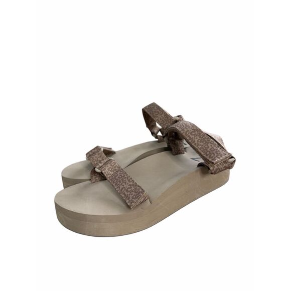 Zella Sandals Womens Size 6 Tan Leopard Print Lightweight Platform - Picture 2 of 6